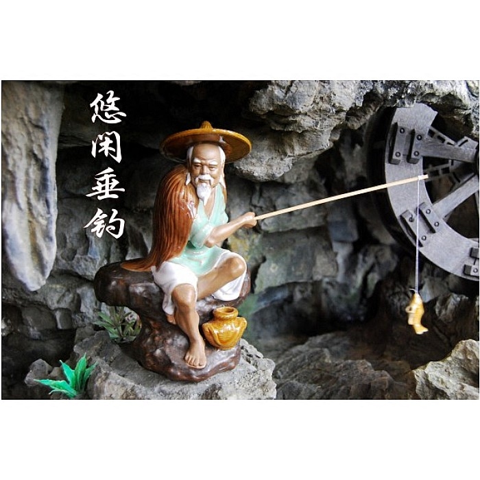 High 21 Jiang Taihang Laid-back Fishing Elegant Ceramic Pendulum Villa Fake Mountain Stone Mountain Large Fish Pond Bonsai Accessories-Taobao
