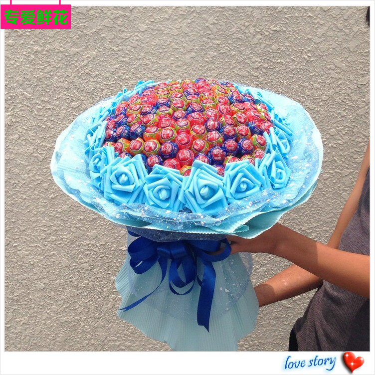 Valentine's Day Shenzhen Creative Knowledge Lollipop Cartoon Simulation Flower Bouquet New Year's Day to Send Friends Gifts