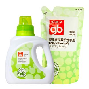 好孩子婴儿橄榄柔护洗衣液1L+500ml补充装温和无刺激衣物清洗液