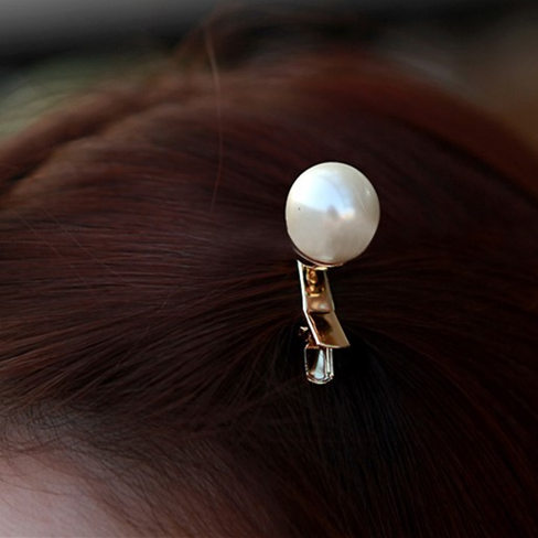 Korean version of large pearls with a pinch of hairpin Hairpin Temperament Hairstyle Haircut Hair Clip Minimalist Duckbill Duckbill Hairpin Hairpin