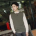 Mùa thu và mùa đông nam dệt kim len vest thanh niên học sinh áo len xám cổ tròn Slim vàng vest vai len vest xanh áo vest nam công sở Dệt kim Vest