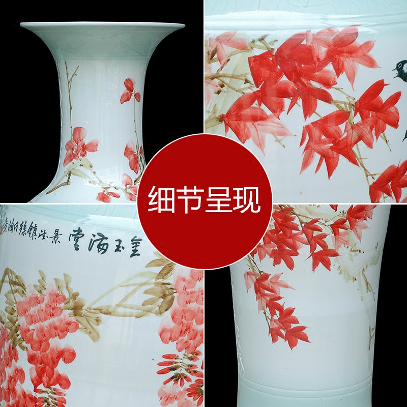 Jingdezhen ceramic hand - made vase of large modern classical Chinese style living room TV ark, porch housewarming gift
