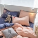 Vỏ gối cotton Gudie gối đơn màu thêu thêu bông lõi gối đặt AB đôi 48x74 cặp