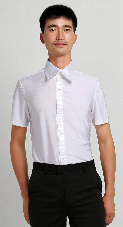 Men's adult Latin dance national standard dance male training clothes modern dance social dance dance clothes dance shirt new short sleeves