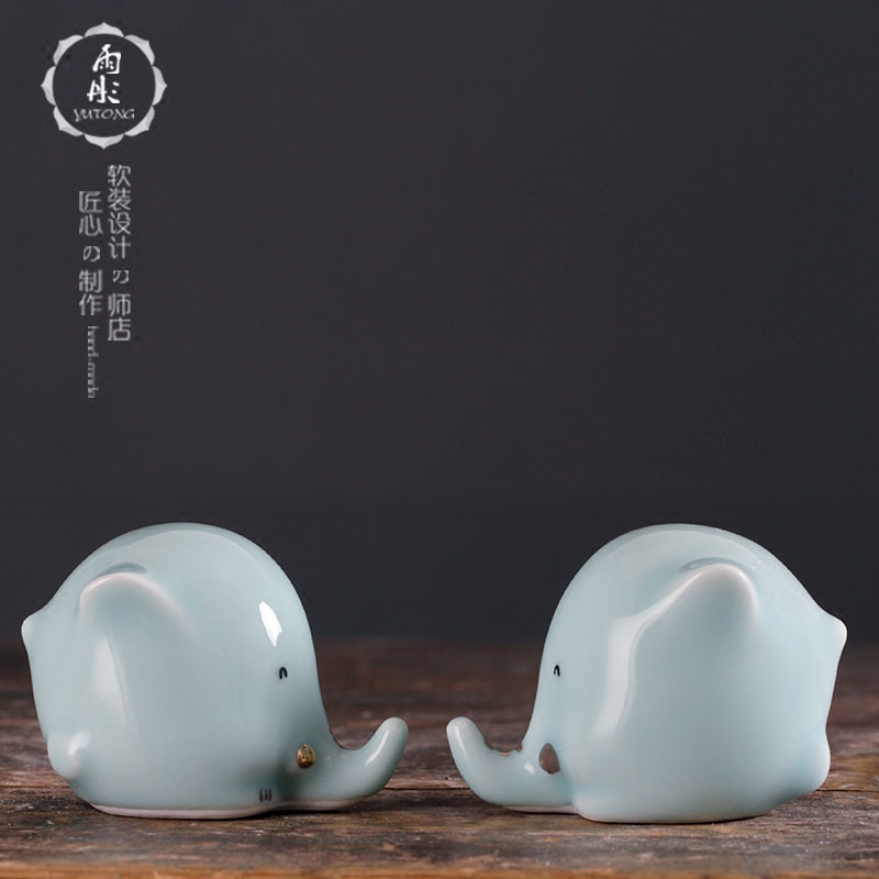 Jingdezhen shadow green manual ceramic Nordic decoration process creative decoration home decoration ceramic small place