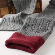 Mùa thu đông mẫu siêu mềm cộng với nhung dày đan quần legging nữ mặc quần xoắn quần ấm quần