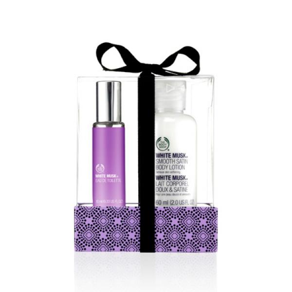The body shop/美体小铺迷你白麝香香氛套装白麝香淡香水/身体乳