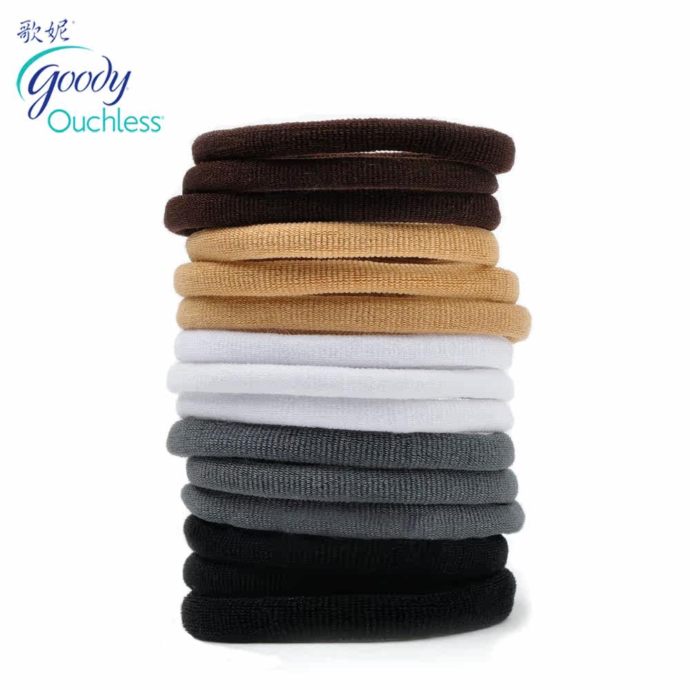 Goody/歌妮美国发饰 毛绒零压力发圈 加粗 不伤发柔韧 发绳 15根