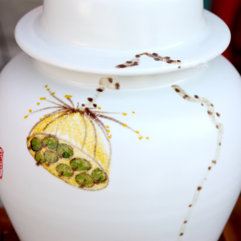 Jingdezhen ceramics is pure and fresh and contracted hand - made lotus vase general jar of home sitting room study office furnishing articles