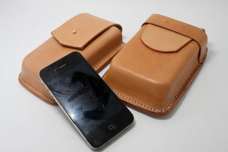 Anon Handmade Custom bag Cow Leather Purse plant Tanning Leather men EDC Gift Mobile Phone Bag Multipurpose