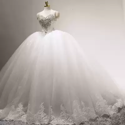 Heavy handmade nail beads 2021 New Princess dream luxury big tailing Bride Wedding Palace puffy go out yarn