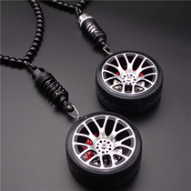 Creative personality simulation wheel car hanging jewelry mens car rearview mirror high-end car pendant car ornaments women