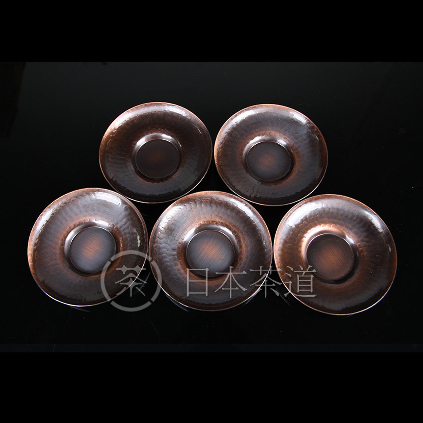 Z Japanese Cup Holder Japanese Tea Holder Belt Model Hammer Nail Pattern Copper Cup Holder Five Customers Imported from Japan