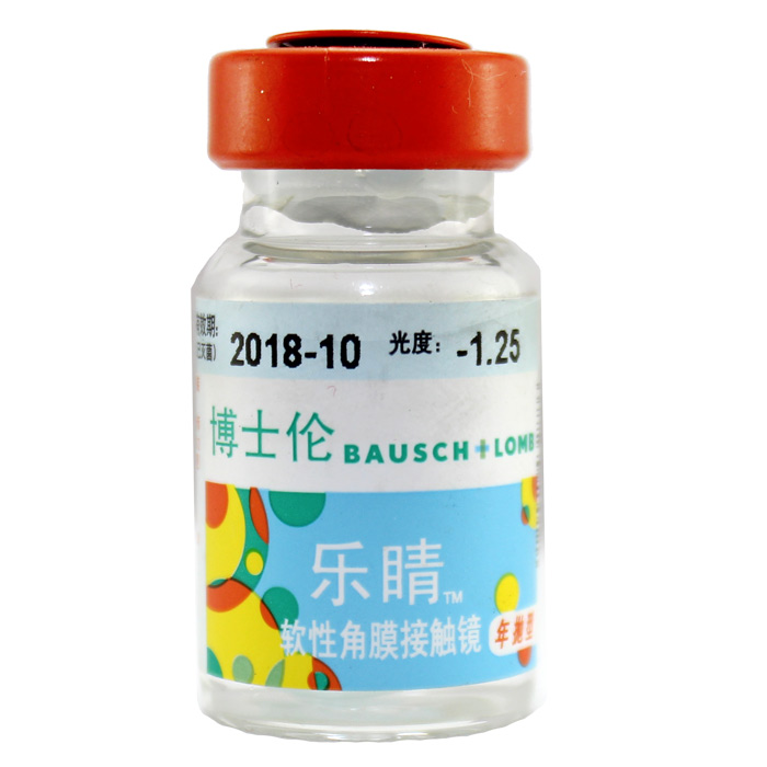 【2送护理液+镜盒】 博士伦隐形近视眼镜乐睛年抛1片水润服帖TF