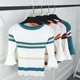 2019 xuân hè mới tay áo sọc hoang dã áo sơ mi nữ đáy áo cổ tròn đan áo len bó sát thủy triều áo cardigan nữ Áo / áo thun