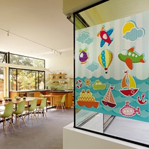 Cartoon glass sticker frosted electrostatic glass film toilet window glass sticker transparent opaque window sticker