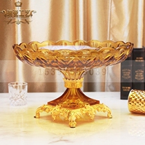 Blue Crystal Amber tea purple crystal fruit plate ktv new glass metal table supplies home decoration utensils