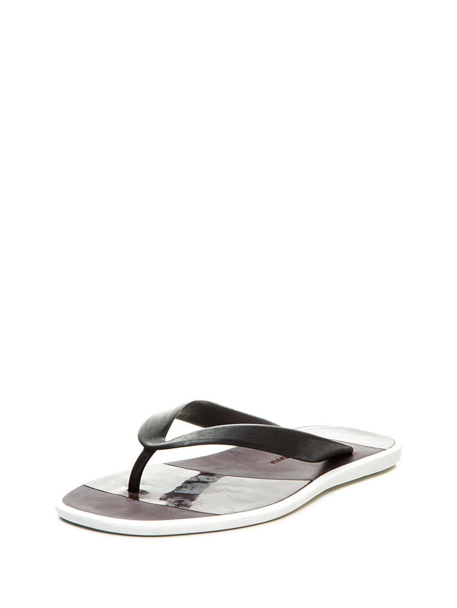 Dolce&Gabbana 红棕色裁拼人字拖