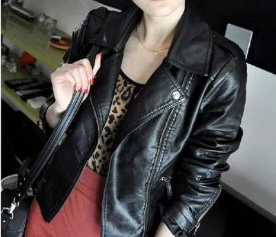 2024 Spring and Autumn New Motorcycle Style Korean Pu Leather Jacket Women's Plus Size Short Slim Fit Blazer Women's Clothing