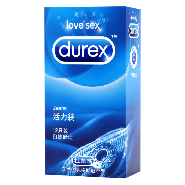 杜蕾斯天然胶乳橡胶避孕套 活力装 12只/盒 成人情趣性用品安全套