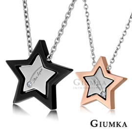 台湾官网直邮进口【GIUMKA】流星花园白钢锆石情人对炼 黑/玫金一