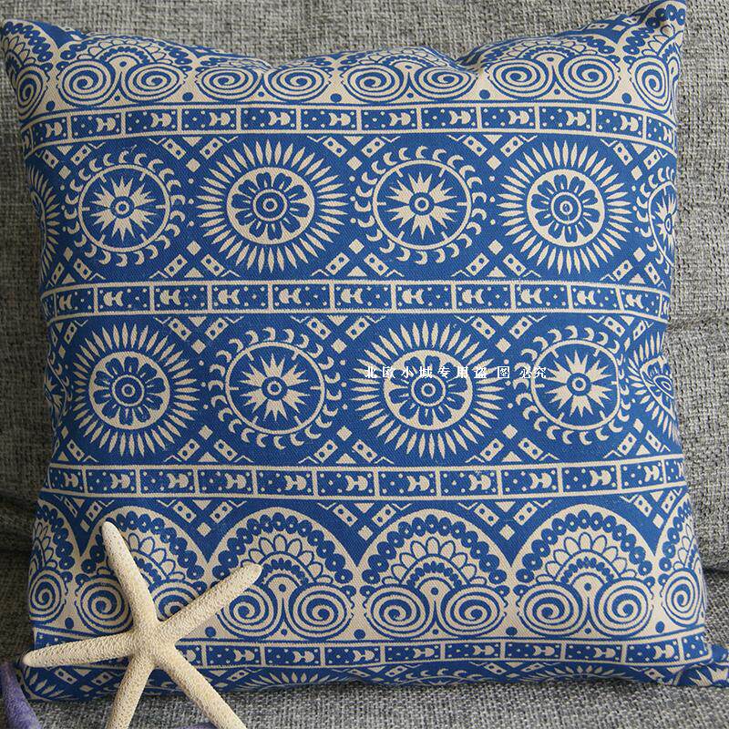 Monaco Cotton Linen Cushions Totem Sofa Cushion Mediterranean Wind Hug Car Backrest Bohemian Lean to Pillow Customize