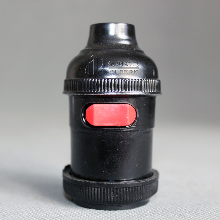 Heathen tube connecting screw mouth with button switch lamp holder E27 screw mouth lamp holder lathe machine tool special work light