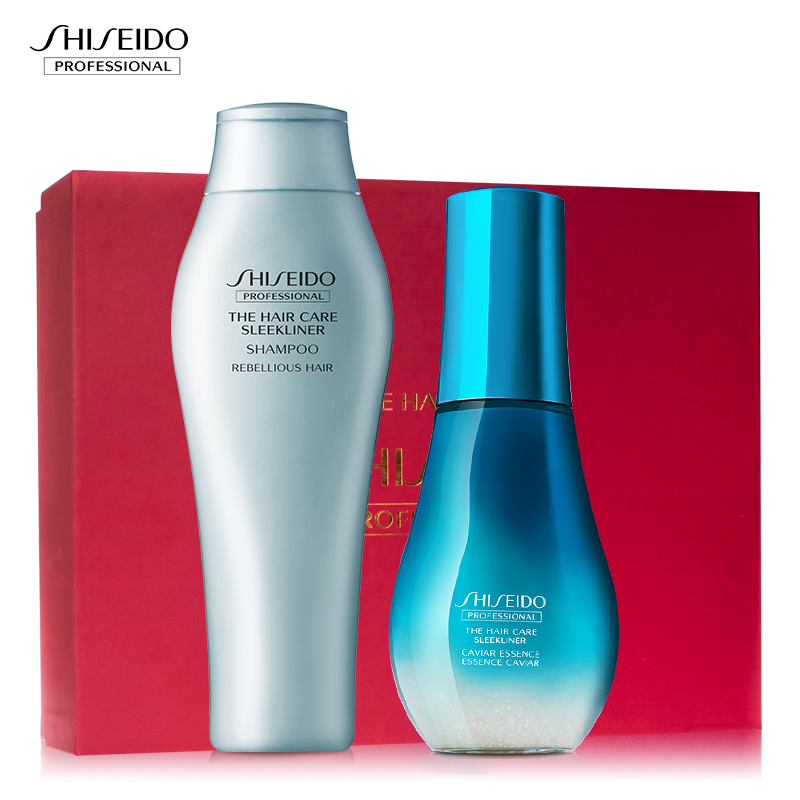 资生堂丝亮顺滑洗发水+臻纯凝露 250ml+100ml 鱼子酱免洗精华套装
