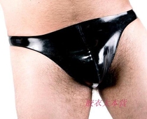 Latex mens underwear T-pants men Cubic groove briefs Latex Din rubber pants