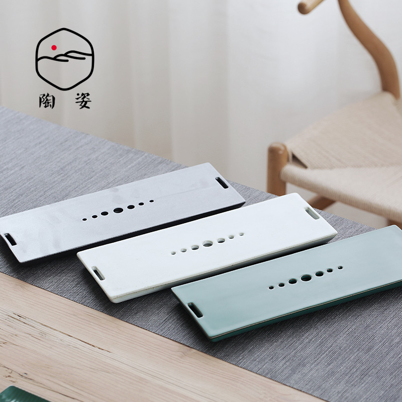 TaoZi Japanese kung fu tea set rectangular ceramic tea tray trumpet tea tray saucer dry mercifully tea sea water type