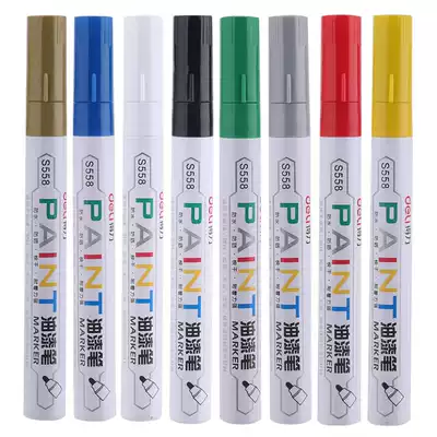 Del S558 paint pen quick-drying non-fading paint pen Red Green Blue gold yellow marker pen