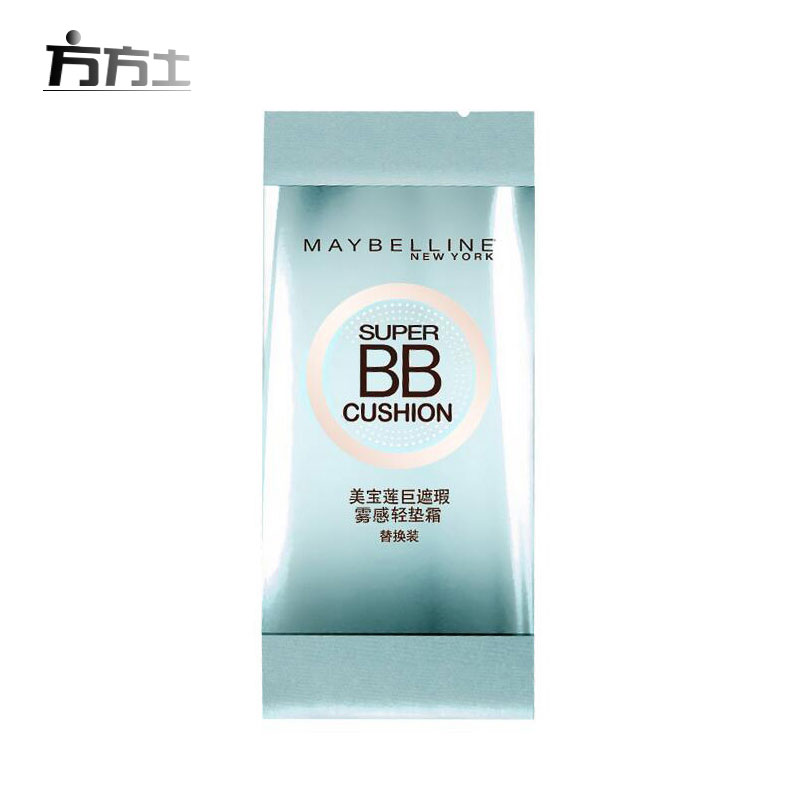 美宝莲巨遮瑕雾感轻垫霜替换装 粉底霜裸妆保湿气垫BB霜 方方土美
