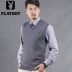 Playboy đích thực áo len nam mùa thu len vest vest vest vest cha cài đặt cửa hàng thương hiệu chính thức len dệt kim Dệt kim Vest