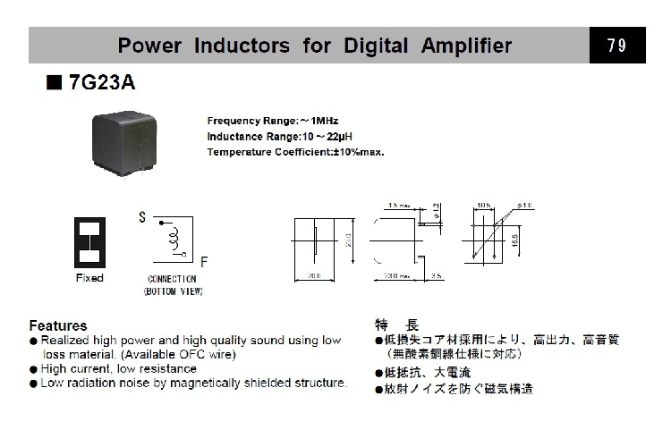 Original Fitted Mouth Digital Power Amplifier Special Inductance 22UH Supercurrent Model 7G23A