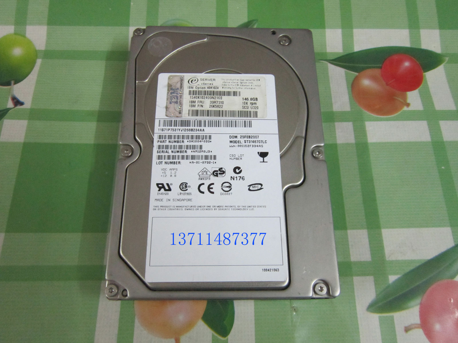 IBM 40K1024 39R7310 39R7310 ST3146807LC ST3146807LC 146 8GB server harddisc