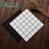 Северная минималистская кухонная туалетная плитка черно -белая сетка настенная плитка плитка полная фарфоровая плитка маленькая белая кирпичная мозаика