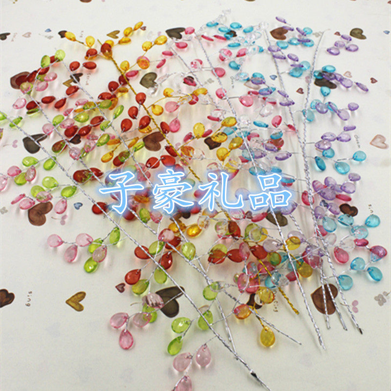 Strip water drop 12 fork acrylic wire string Wedding Decoration Material DIY Hair Accessories Floral Ring Material