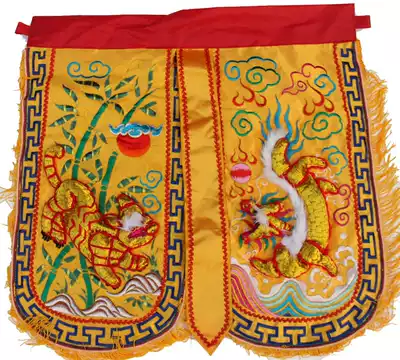 Religious supplies Tianlong embroidery Dragon and tiger skirt Convex Taiwan boutique embroidery handmade onion floating dragon armor skirt supplies