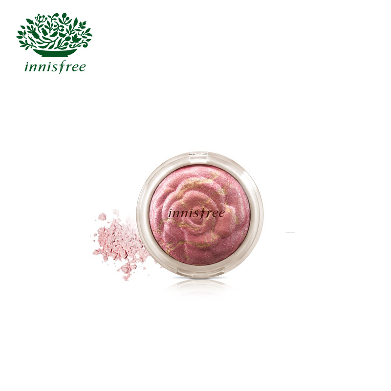 innisfree/悦诗风吟矿物质纯安玫瑰花纹胭脂粉5g烘焙腮红正品韩国