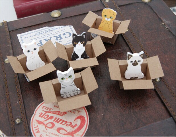 Mini box cat Carton Cat Note Note N - stick creativity cute fresh Korean office stationery