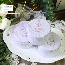 Ainon ANOONCULTURE Nordic ins style marble wedding theme wedding candy box round iron box