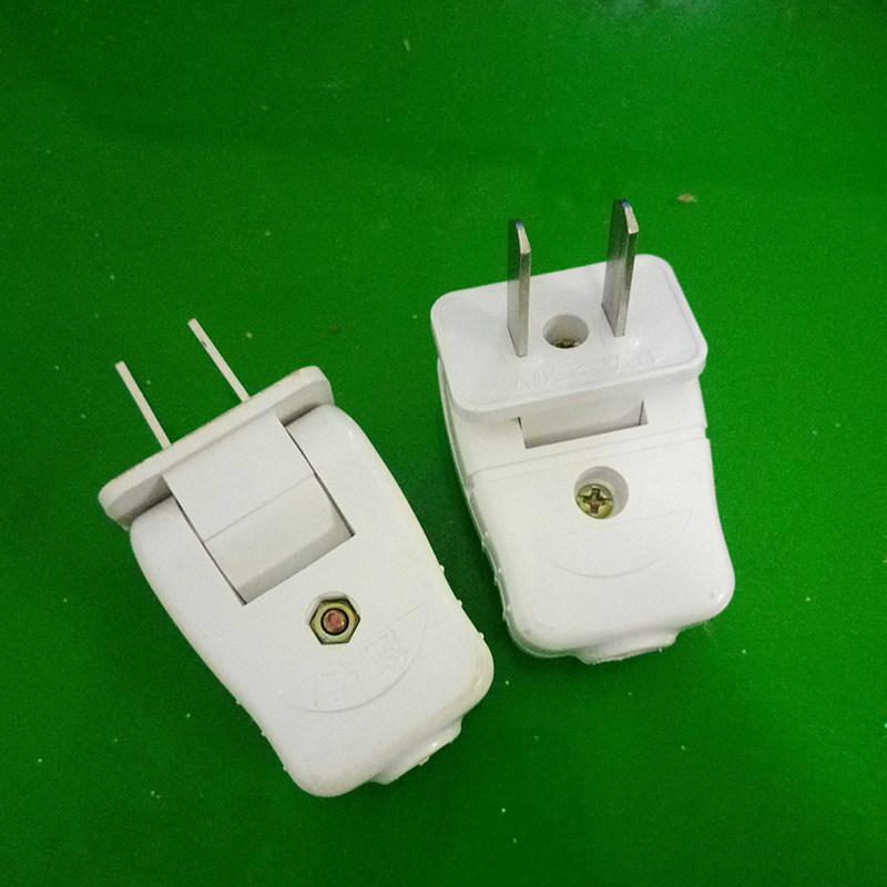 Wireless plug thin 2-eye triangle can 180-degree swivel second-foot single-phase 90 ° flexfold folding skewer head male butt