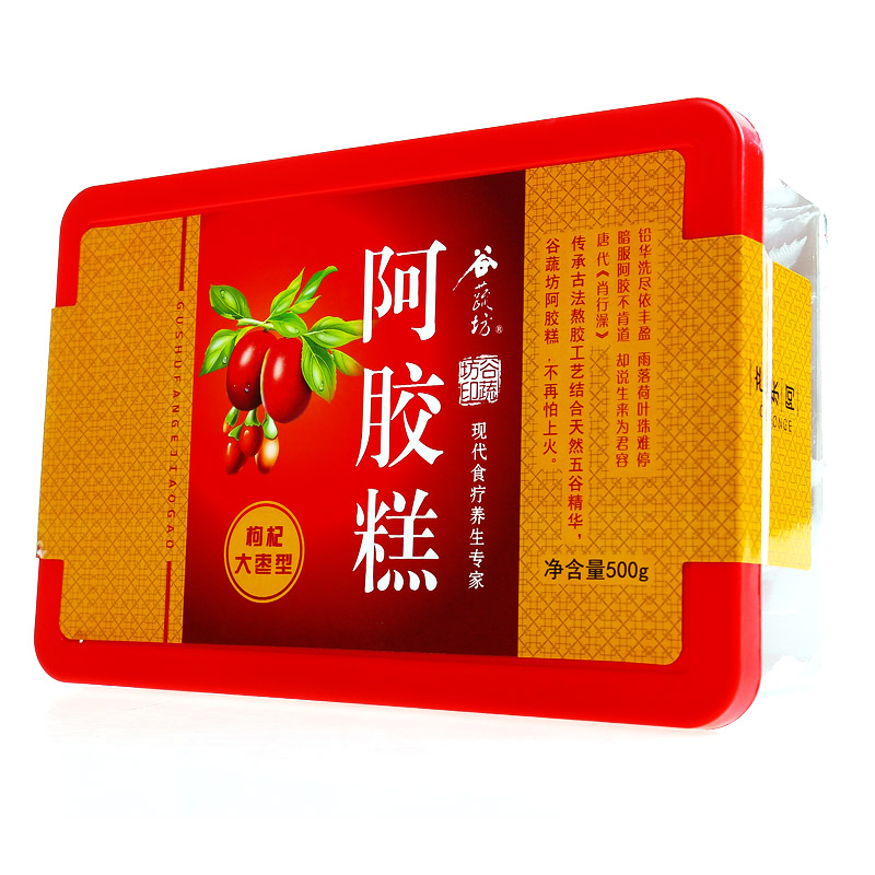 谷蔬坊 枸杞大枣型阿胶糕 即食 500g/盒 ejiao