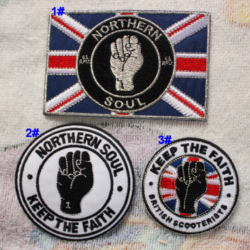 Heart Embroidery YD9 Punk Rock British Style Fist Embroidery Power Spirit Faith Back Tape Patch Patch