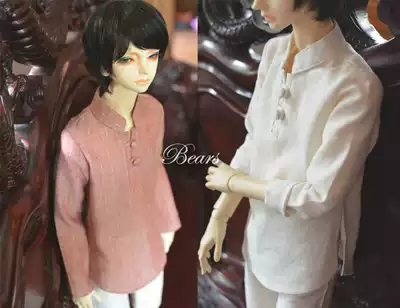 ◆Bears◆BJD baby clothes A137 Republic of China style retro stand-up collar hemp shirt-2 colors into 1 41 30