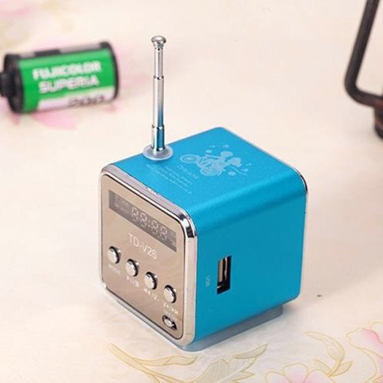 TD 26 Portable mini card sound outer mobile phone with antenna radio TF card U disk