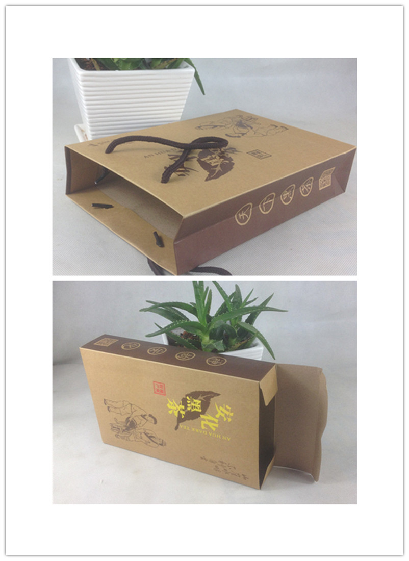 Anti - black tea packaging gift box wholesale kraft paper tile cartridge - box simple gift box handbag