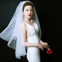 2021 new bridal veil wedding veil double-layer puff meat veil travel shoot the same veil