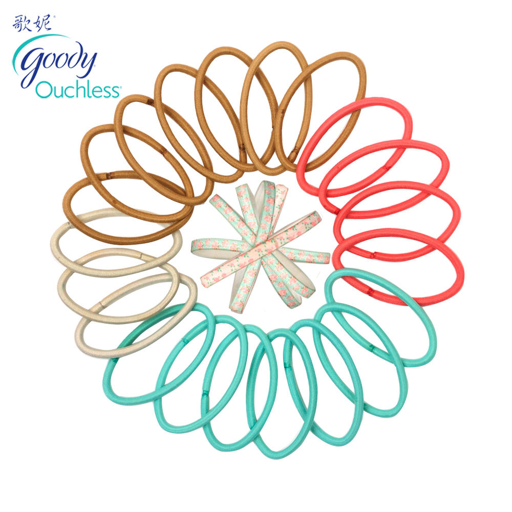 Goody歌妮 正品发饰 印花发圈 提升10倍弹力 柔韧不伤发皮筋 30根