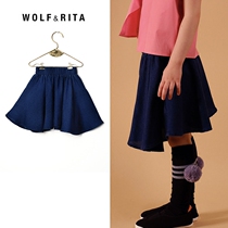 6 Fold Clear Cabin No Deback Wolf And Rita ss18 Girl Girl Girl Dye Blue Half Body Dress Short Skirt